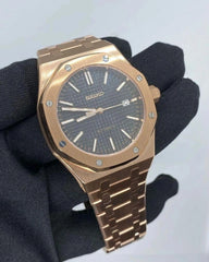 Custom Built – Rose Gold Automatic Watch – Black Textured Dial – Japanese NH35