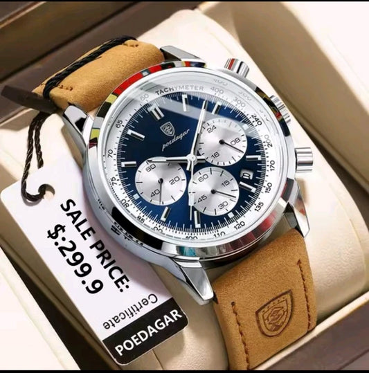 Poedagar Original Men Chronograph top luxury High quality Luminous watch for Men