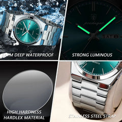 Luxury Men's Waterproof Luminous Watch Stainless Steel Casual Fashion Quartz