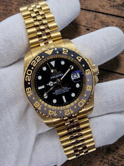 Custom Built – Gold GMT Automatic Watch – Black Dial – Japanese Movement