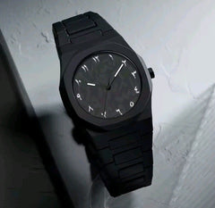 Black Arabic Numeral Dial Stainless Steel Watch – Minimalist Luxury Design