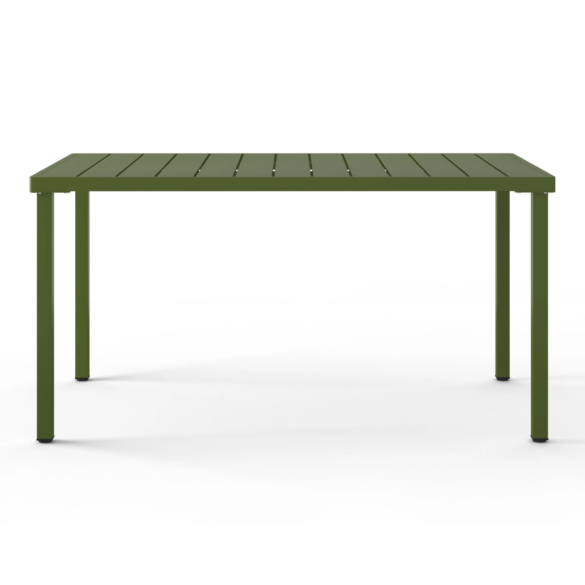 WestinTrends Playa 59" Iron Metal Outdoor Rectangular Patio Dining Table For 6, Olive Green