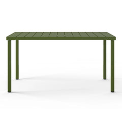 WestinTrends Playa 59" Iron Metal Outdoor Rectangular Patio Dining Table For 6, Olive Green