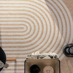Modern In- & Outdoor Rug with Minimalistic Line Pattern