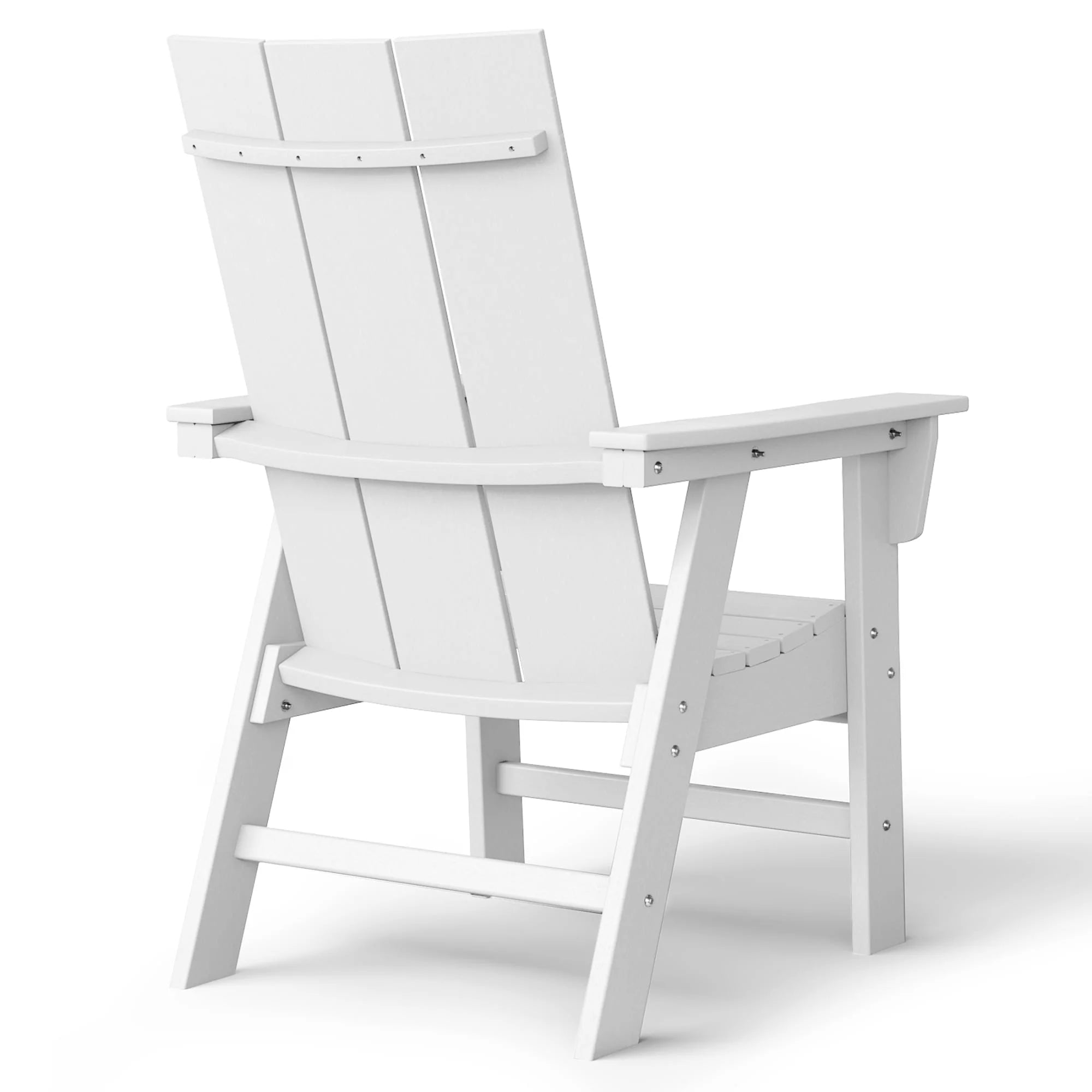 WestinTrends Ashore Outdoor Patio HDPE Plastic Modern Adirondack Dining Chair, White