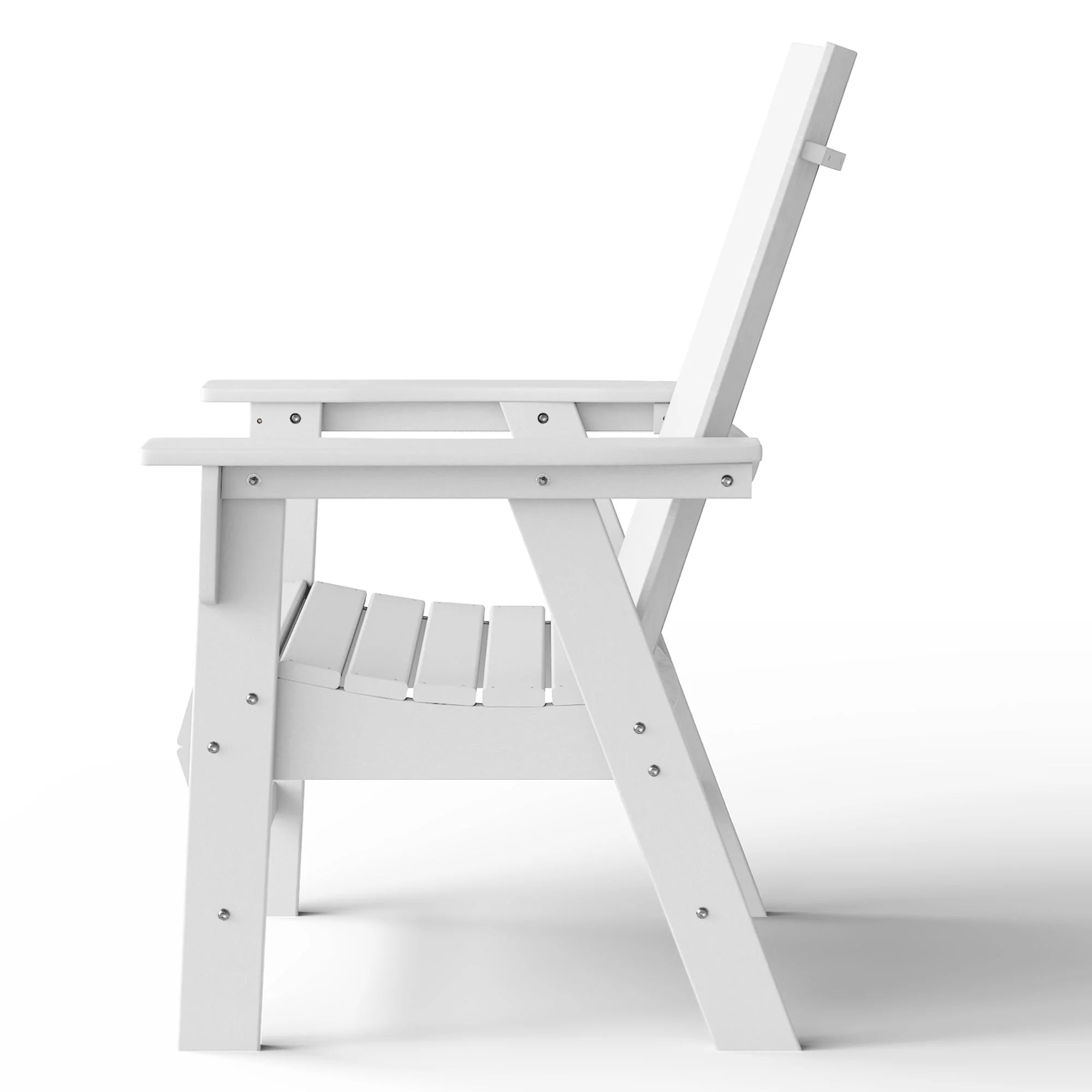WestinTrends Ashore Outdoor Patio HDPE Plastic Modern Adirondack Dining Chair, White