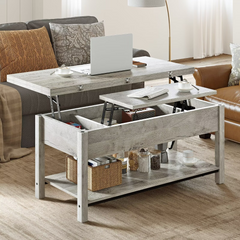 GUNAITO 41.73"Lift Top Coffee Table, 4 in 1 Multi-Function Convertible Coffee Table with Storage, Modern Coffee Table Converts to Dining Table for Living Room, Grey