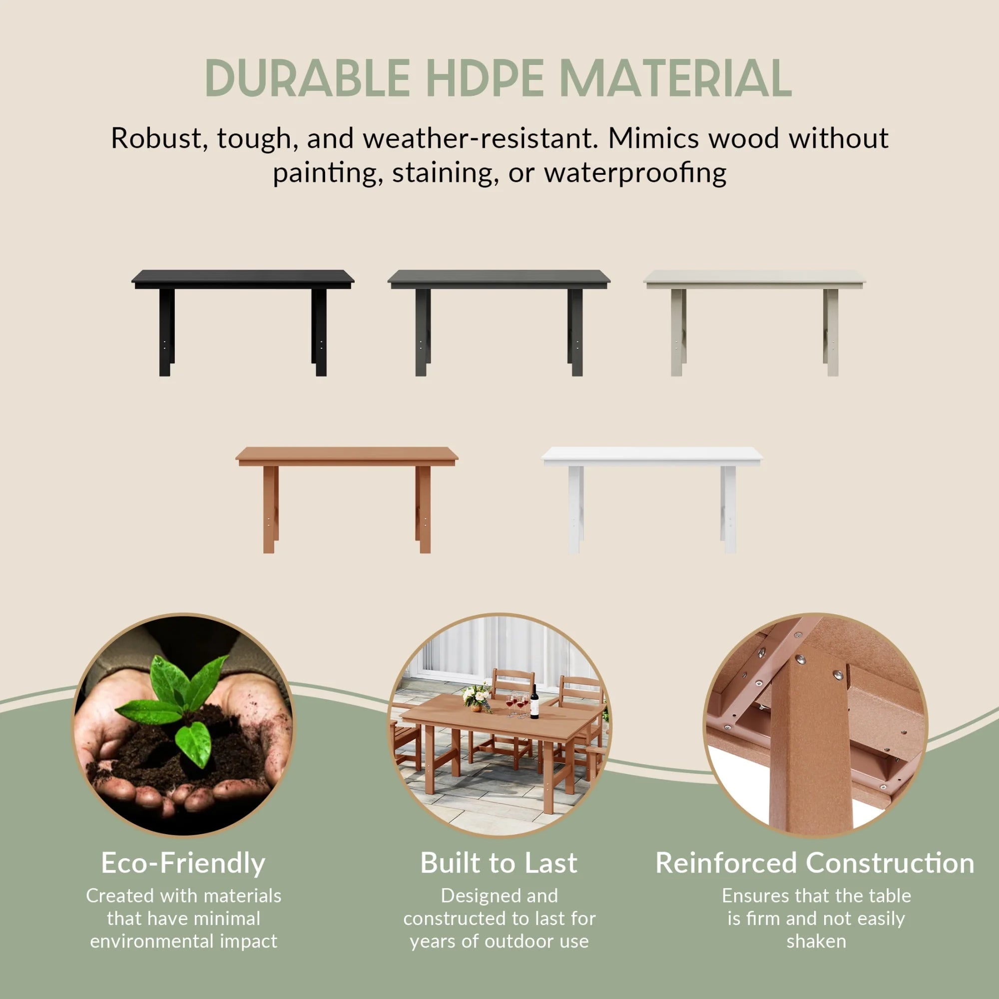 WestinTrends Ashore Outdoor Modern HDPE 66"