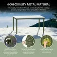 WestinTrends Playa 59" Iron Metal Outdoor Rectangular Patio Dining Table For 6, Olive Green