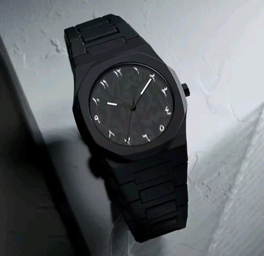 Black Arabic Numeral Dial Stainless Steel Watch – Minimalist Luxury Design