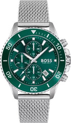 Hugo Boss Green Dial and Gray Stainless Steel Band | Men Gift Watch