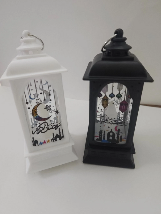 Ramadan decorations in the form of colorful electric lanterns, two meters long,