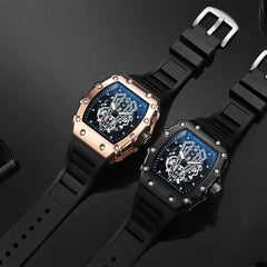 Mens Large Square Quartz Sport Watch Waterproof Luminous Dial Watch For Men