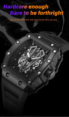 Mens Large Square Quartz Sport Watch Waterproof Luminous Dial Watch For Men