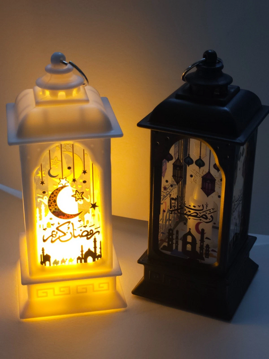 Ramadan decorations in the form of colorful electric lanterns, two meters long,