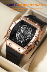 Mens Large Square Quartz Sport Watch Waterproof Luminous Dial Watch For Men