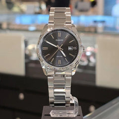 Casio MTP-1302D-1A1VDF Analog Silver Metal Band White Men Watch Original New