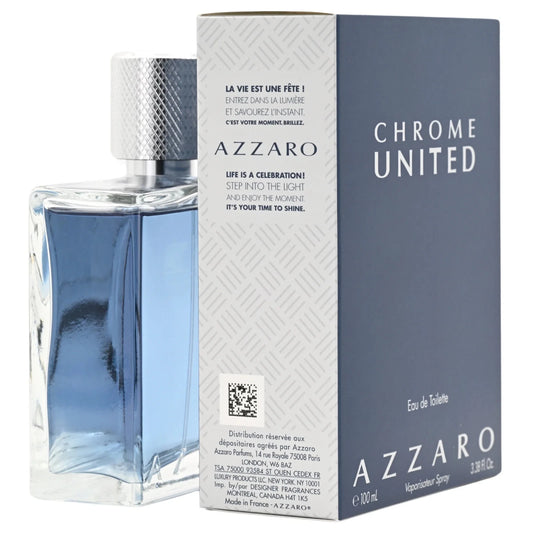 Chrome United by Azzaro cologne for men EDT 3.3 / 3.4 oz New in Box
